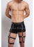 Perçin Detaylı Şık Erkek Jartiyer Harness
