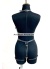 Deri Body Harness, Zincir ve Kelepçeli Fantezi İç Giyim - APFT1098