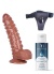 Censan Belden Bağlamalı Kayganlaştırıcı Set Noctis 24cm Kahverengi Dildo No:40