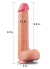 Censan 12 İnç Dual Layered Platinum Silicone Cock Dildo