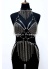 Deri ve Zincir Detaylı Harness Takım, Deri Dansçı Kostüm, Choker Detaylı Deri Harness - APFT1397