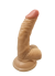 Gerçekçi Testisli Melez Dildo Eğik 18 cm