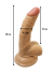 Gerçekçi Testisli Melez Dildo Eğik 18 cm