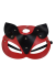Censan Deri Kedi Kız Maskesi Kırmızı Siyah