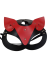Censan Deri Kedi Kız Maskesi Siyah Kırmızı