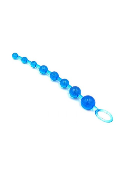 Anal Vajinal 25 Cm Sıralı Jel Zevk Topları Anal Plug Mavi