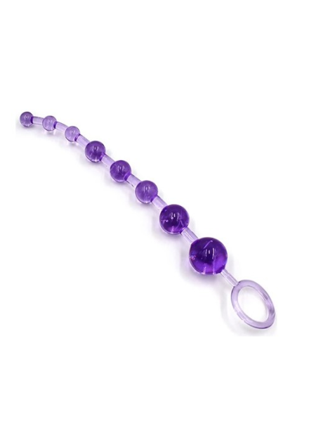 Anal Vajinal 25 Cm Sıralı Jel Zevk Topları Anal Plug Mor