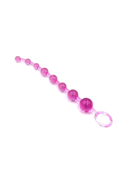 Anal Vajinal 25 Cm Sıralı Jel Zevk Topları Anal Plug Pembe