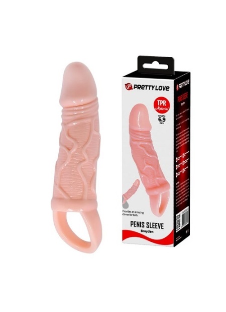 18 Cm Uzatmalı 3 Cm Dolgulu Testis Halkalı Penis Kılıfı