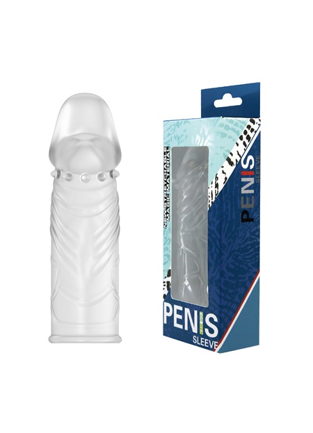 Sleeve Damarlı Uzatmalı Şeffaf Silikon Penis Kılıfı Kristal Dildo