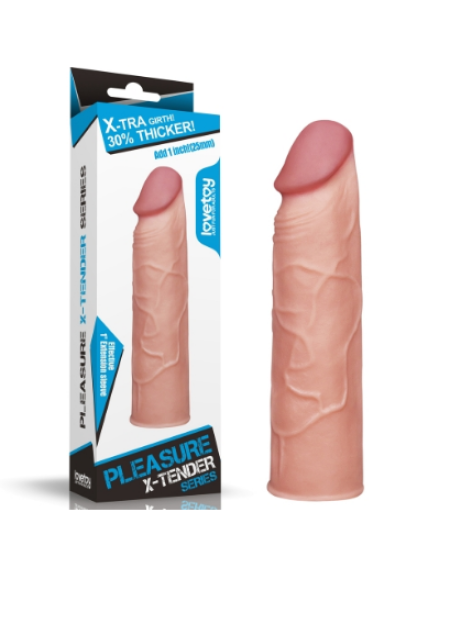 Pleasure Extender 3 Cm Dolgulu Realistik Penis Kılıfı Prezervatif
