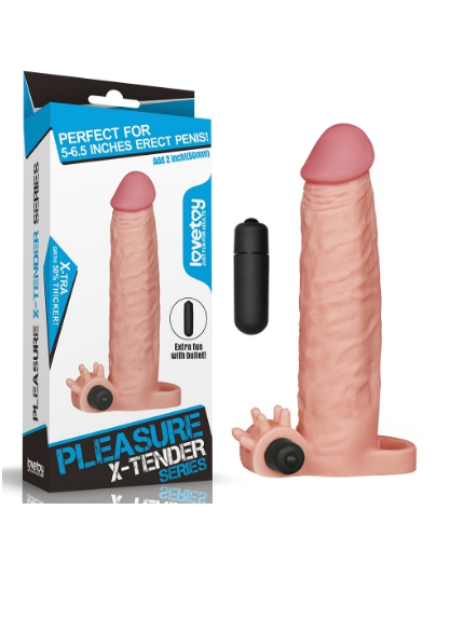 Et Dokusunda Titreşimli Penis Uzatma Kılıfı