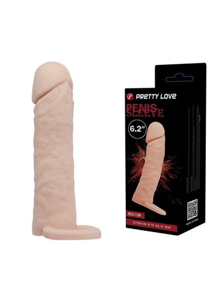 4 Cm Dolgulu Realistik Penis Kılıfı Uzatmalı Prezervatif