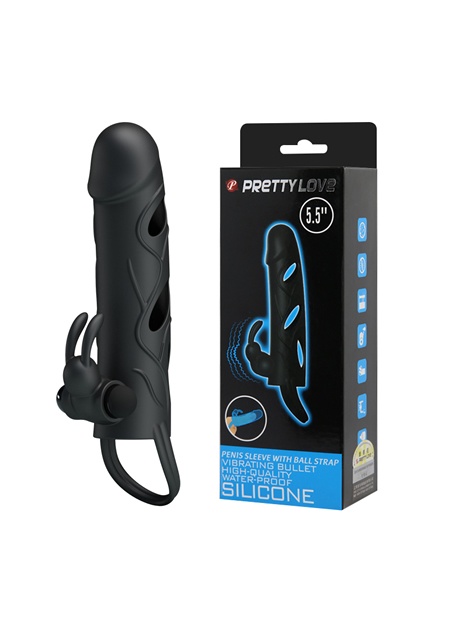 Strap Güçlü Titreşimli Uzatmalı Süper Kalite Zenci Penis Kılıfı