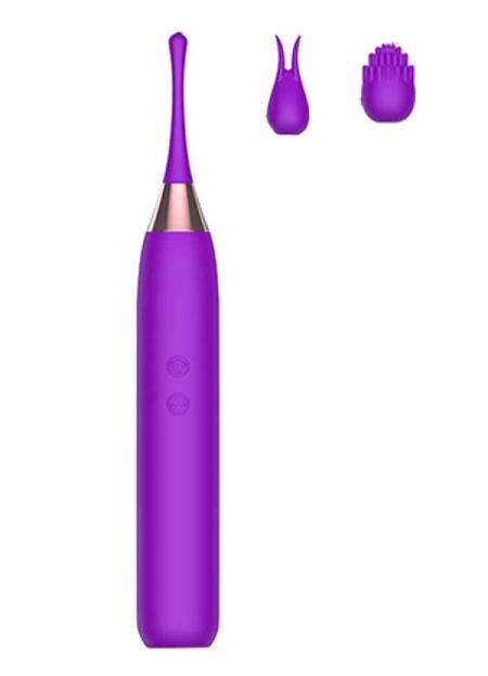 Değiştirilebilir Üç Başlıklı İnce Vibratör Mor