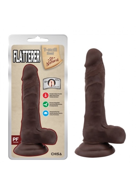 Flatterer Kıkırdaklı Gerçekçi Dildo 18.6Cm Zenci