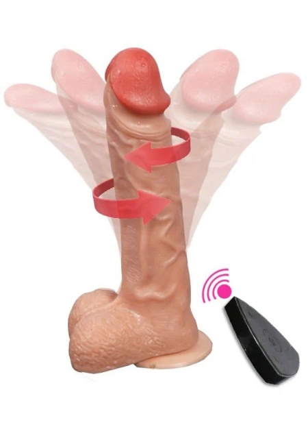 Şarjlı Döner Başlı Realistik Dildo Uzaktan Kumandalı 20.5 Cm