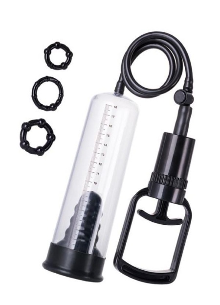 3 Halkalı Penis Pompası Pvc Şeffaf 20.5 Cm