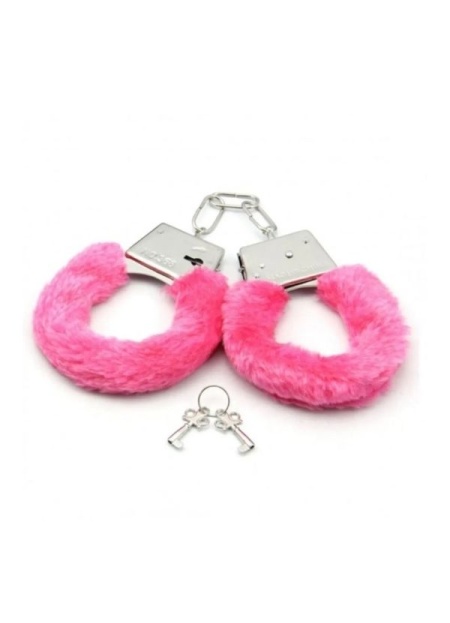 Fetiş Fantezi Pembe Peluşlu Metal Kelepçe