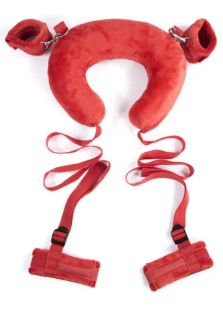 Yastıklı El Ayak Bağlama Seti Kırmızı