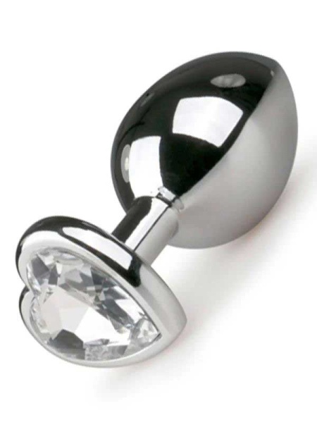 Gümüş Renkli Kalpli Çelik Anal Plug Küçük Boy