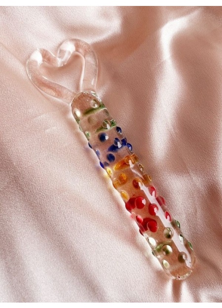 19 Cm Tırtıklı Yüzeyli Renli Anal Ve Vajinal Dildo