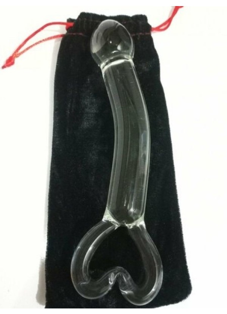 Kalp Detaylı Cam Dildo