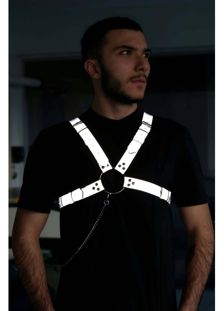 Karanlıkta Parlayan Reflektörlü Erkek Göğüs Kemer