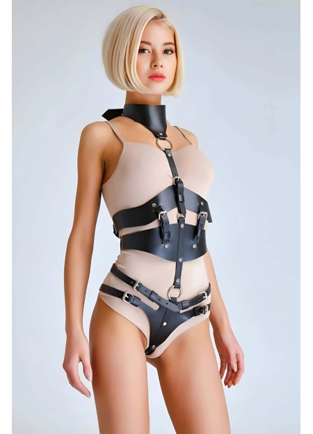 Şık Deri Göğüs Harness
