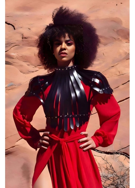 Arkası Açık Deri Crop Büstiyer Harness