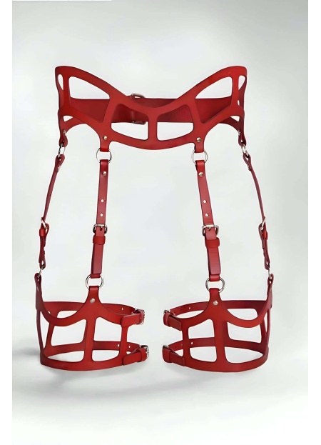 Seksi Deri Gotik Jartiyer Harness