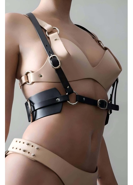 Omuzdan Askılı Deri Bel Harness Askılı Bel Kemeri