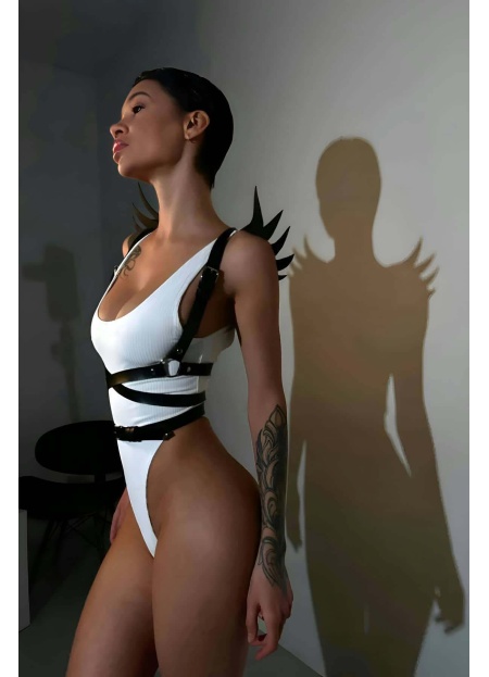 Kanatlı Şık Ve Seksi Göğüs Altı Bel Kemeri Harness