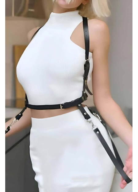 Elbise Üzeri Askılı Deri Kemer Harness