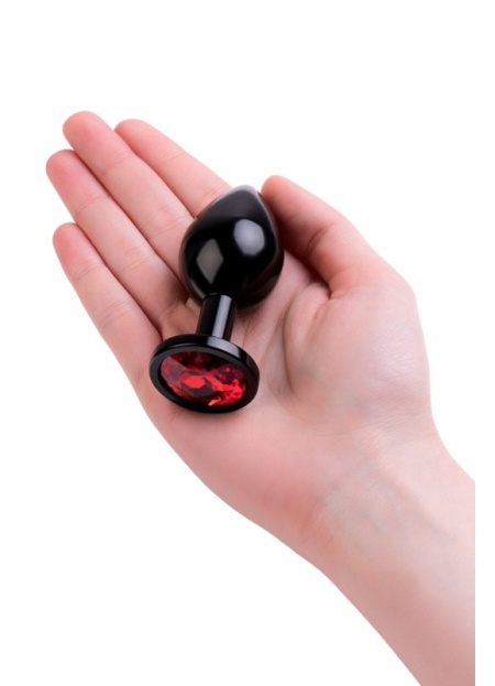 Metal Anal Plug Kırmızı Kristalli 7.2 Cm. 2.8 Cm