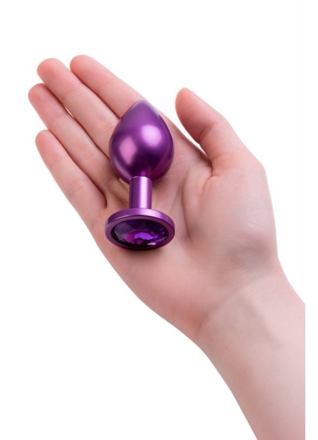 Metal Anal Plug Mor Kristalli 7.2 Cm