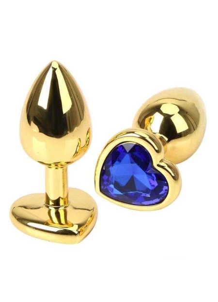 Altın Renkli Kalpli Çelik Anal Plug Küçük Boy