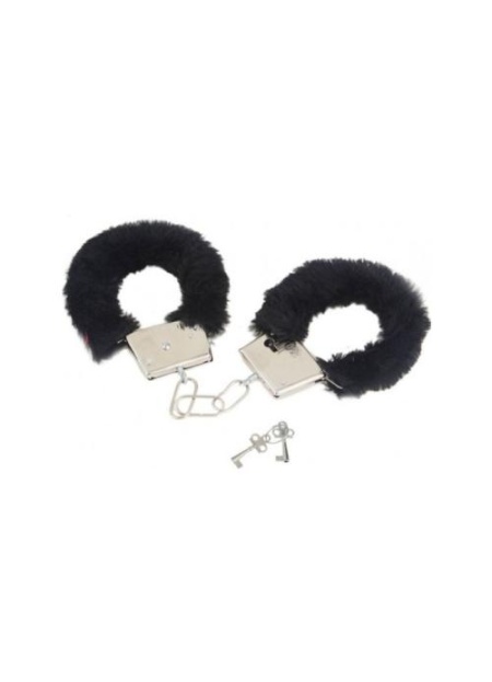 Censan Fetiş Fantezi Siyah Peluşlu Metal Kelepçe