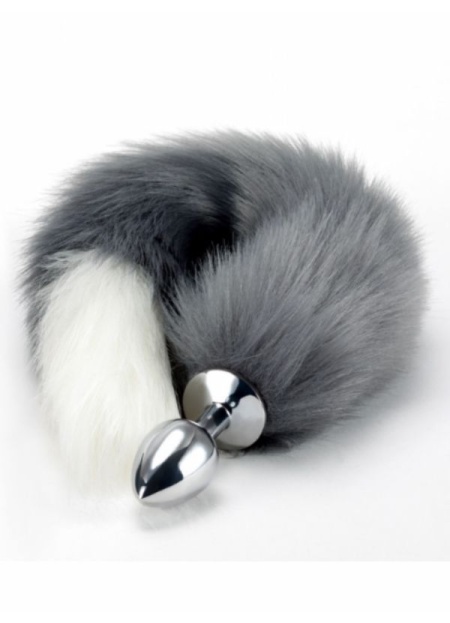 Censan Anal Tilki Kuyruğu Gri Beyaz