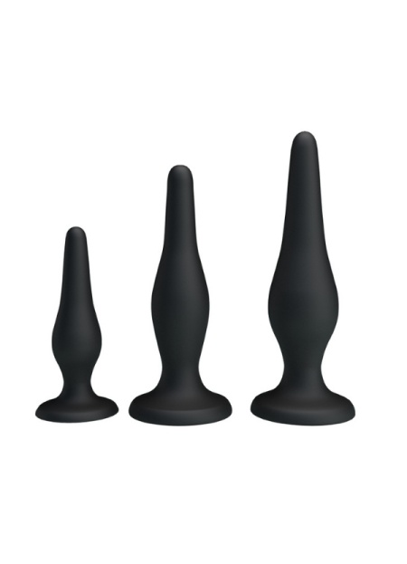 Censan Siyah Silikon Anal Tıkaç Set