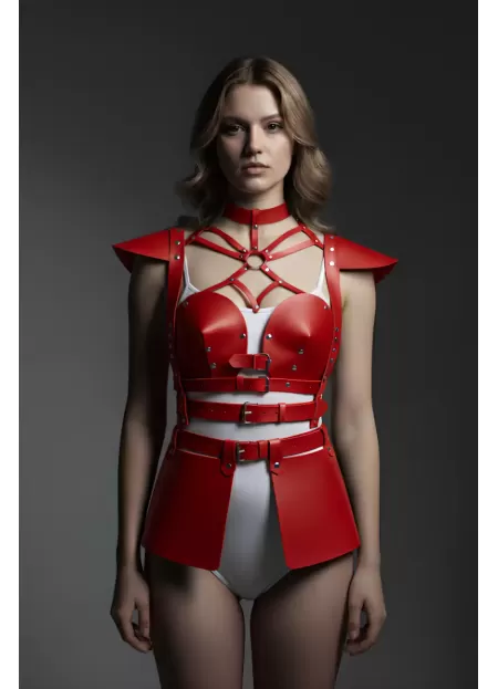 Deri Mini Elbise, Deri Harness Etek ve Göğüs Takım - APFT1371