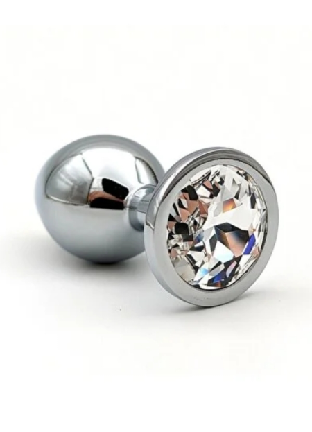 Paslanmaz Çelik Anal Plug Tıkaç Beyaz Taşlı