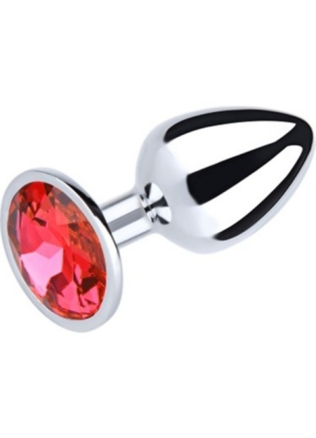Paslanmaz Çelik Anal Plug Tıkaç Kırmızı Taşlı