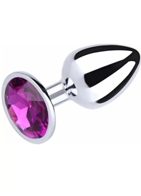 Paslanmaz Çelik Anal Plug Tıkaç Mor Taşlı