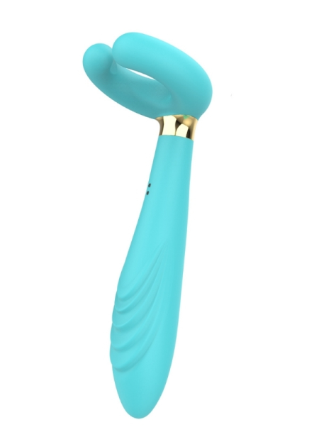 Censan Çiftler için Klitoris Vibratörü – 3 Motorlu Çok Fonksiyonlu Konsolador ve Penis Masajörü (Mavi)