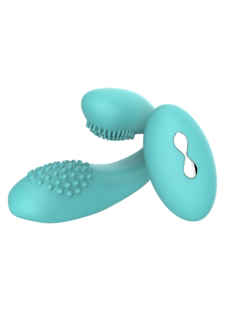 Censan Kablosuz Kumandalı Tırtıklı Klitoris ve G-Spot Uyarıcı 2 in 1 Çift C Vibratör