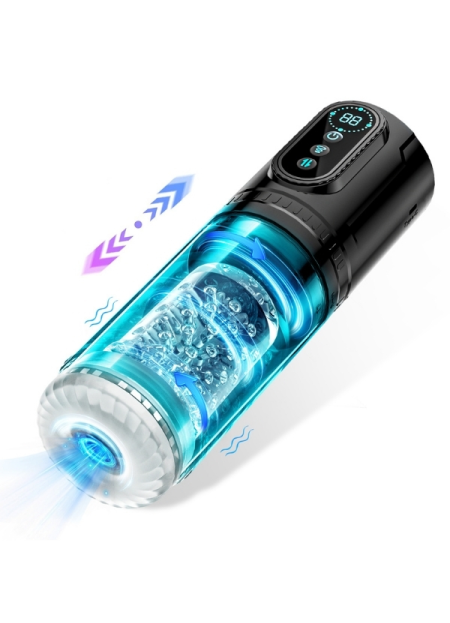 Censan Şarjlı İleri Geri ve Dönmeli 15 Modlu Titreşimli Emişli Otomatik Vajina – Sesli