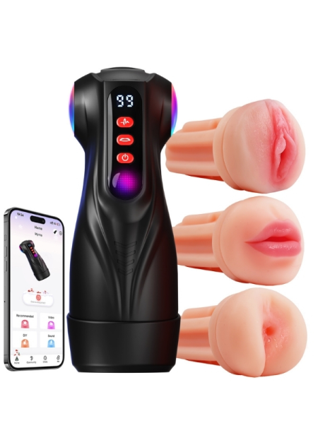 Censan Uoffile Erkek Mastürbatörü – 3 Değiştirilebilir Kılıf, 9 Emiş & 9 Titreşim Modu