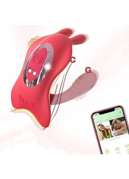 Censan Çiftler İçin Akıllı Titreşimli G-Spot ve Klitoris Uyarıcı Vibratör – Uygulama Kontrollü, Su Geçirmez, Çift Motorlu