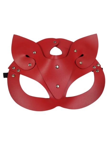 Censan Deri Kedi Kız Maskesi Kırmızı